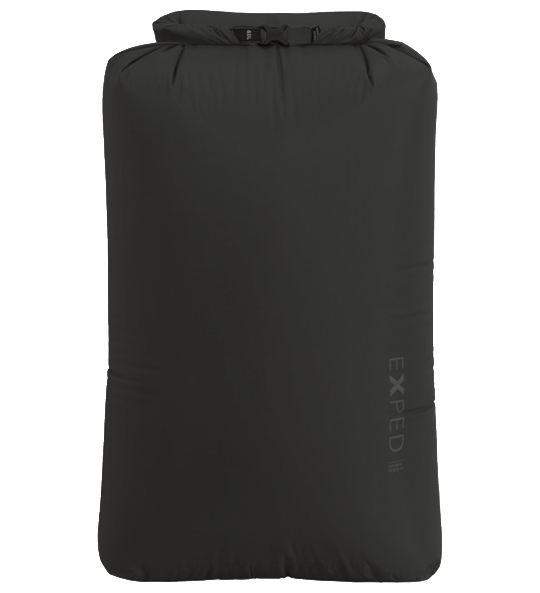 Black dry bag with Exped logo on a white background