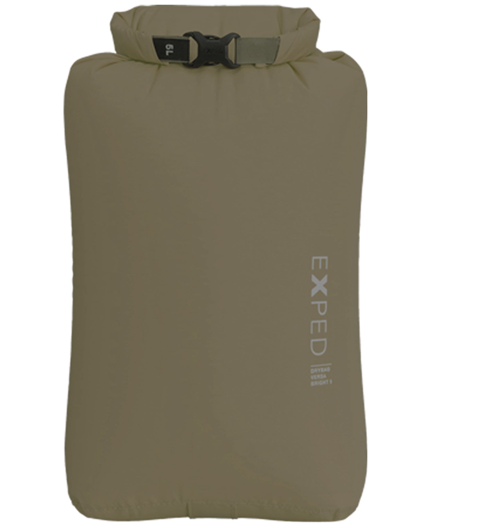Olive green dry bag with Exped logo on a white background