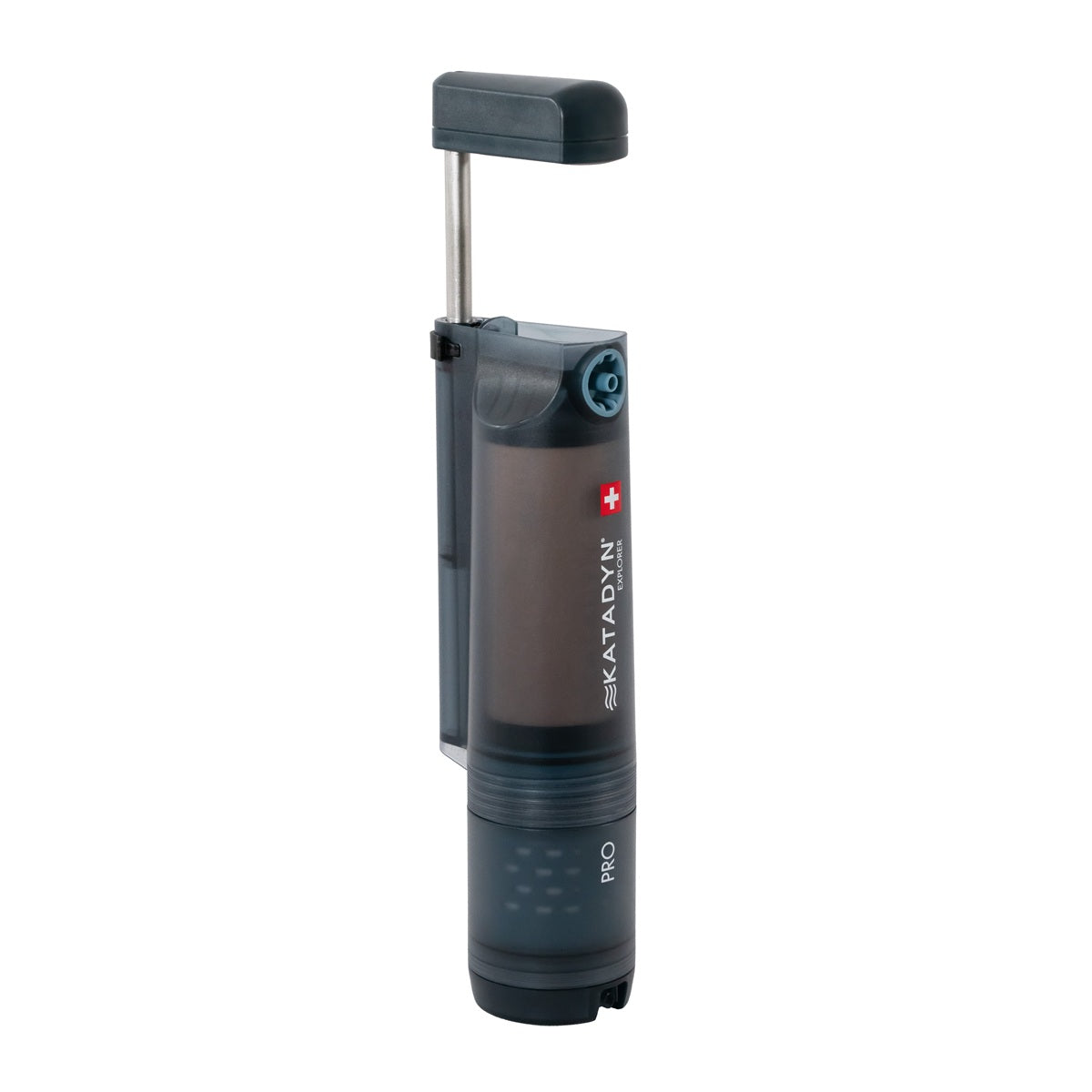 Black and gray Sakatahan bike pump on a white background