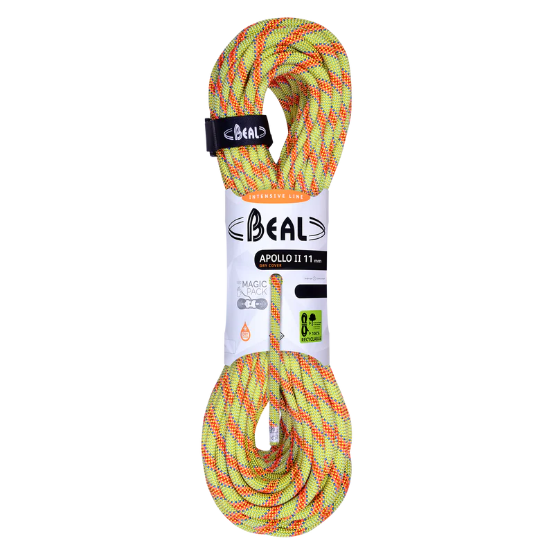 Yellow and orange rope with Beal branding on a white background