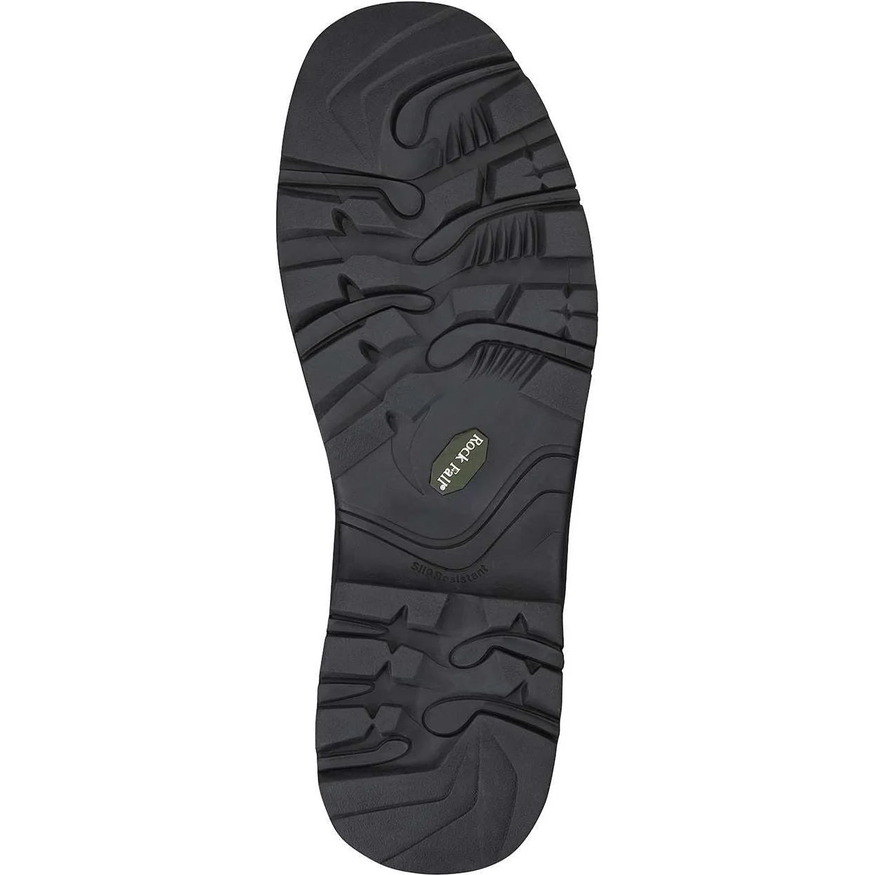 Black sole of a shoe with brand logo on a white background