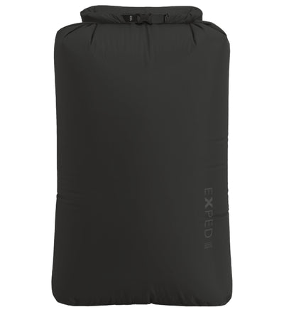 Black dry bag with Exped logo on a white background