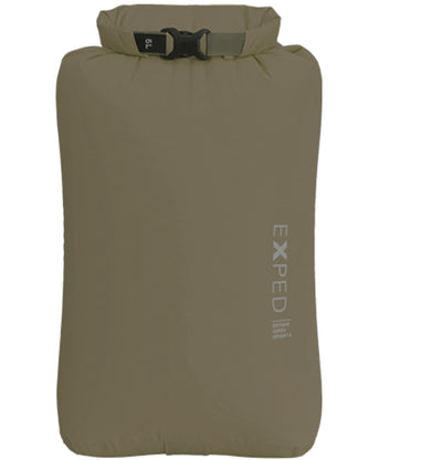 Olive green dry bag with Exped logo on a white background