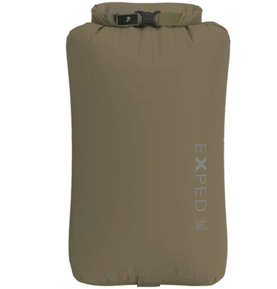 Olive green dry bag with Exped logo on a white background