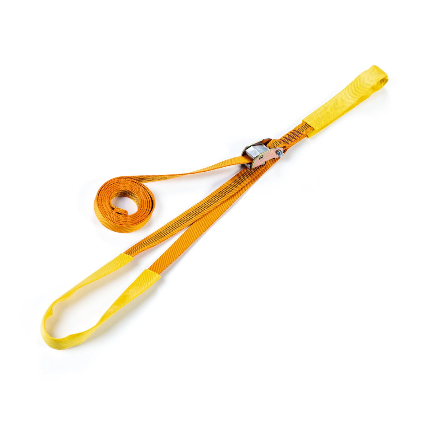 Yellow dog leash on a white background
