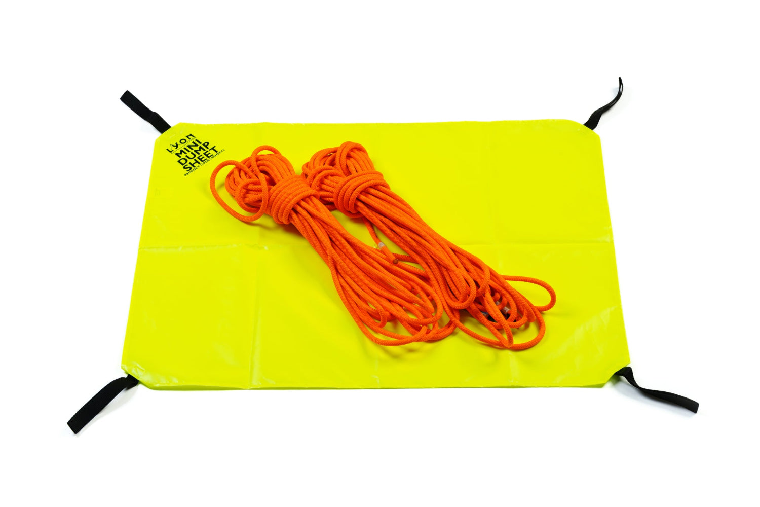 Yellow mat with orange ropes on a white background