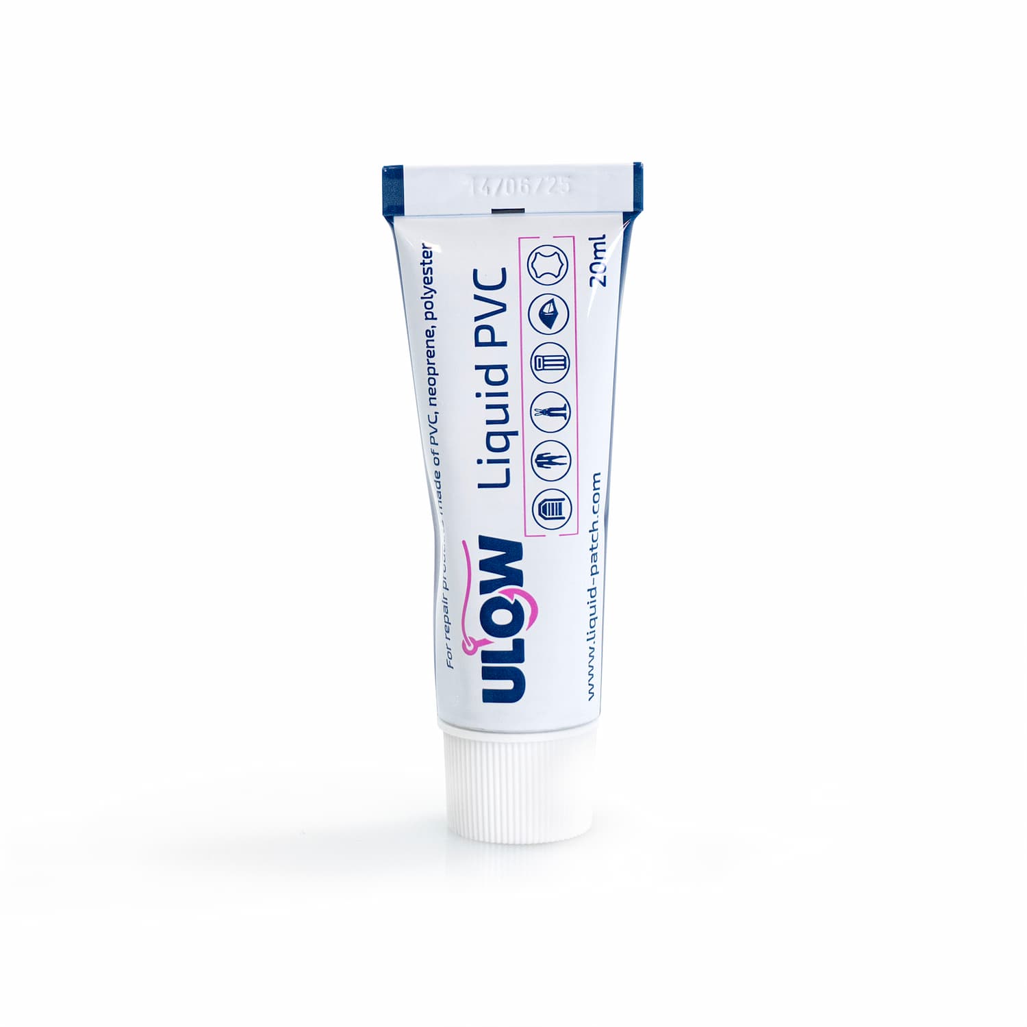 Tube of ULOW Liquid PVC on a white background