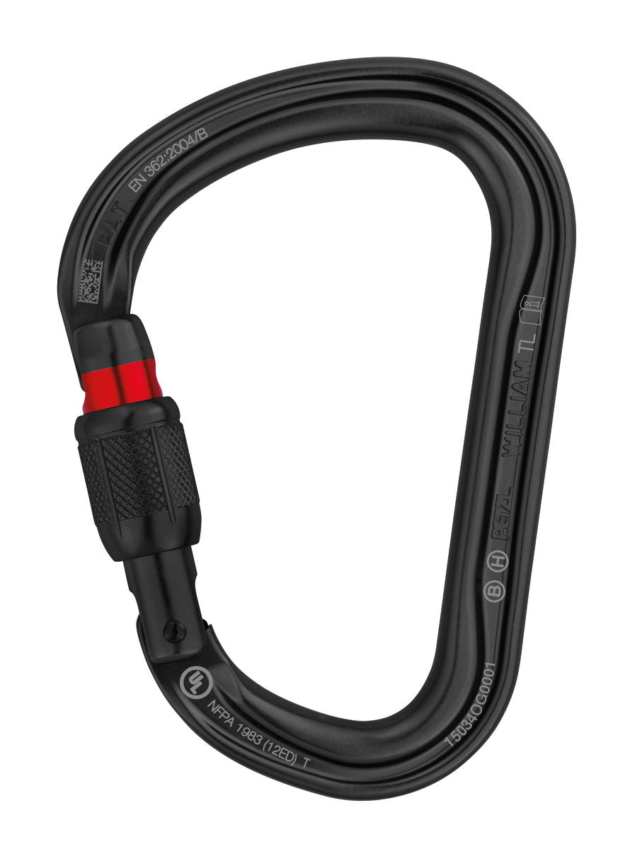 Petzl WILLIAM Screw-Lock Carabiner Black
