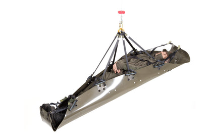 Hanging chair with a person on a white background