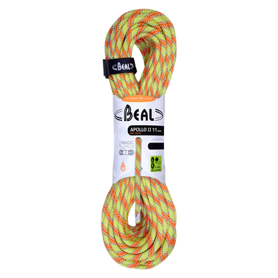 Yellow and orange rope with Beal branding on a white background