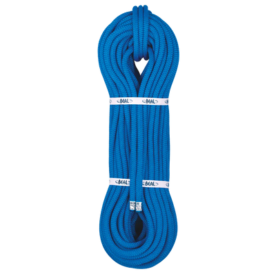 Blue rope with visible brand label on a white background