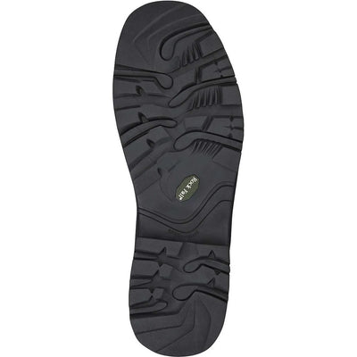 Black sole of a shoe with brand logo on a white background